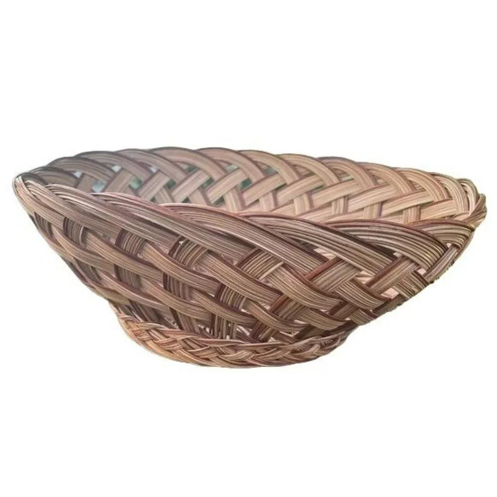 Farmhouse Handmade‎ Oval Woven Basket Bowl - Natural Materials Size 15x11.7x5.5